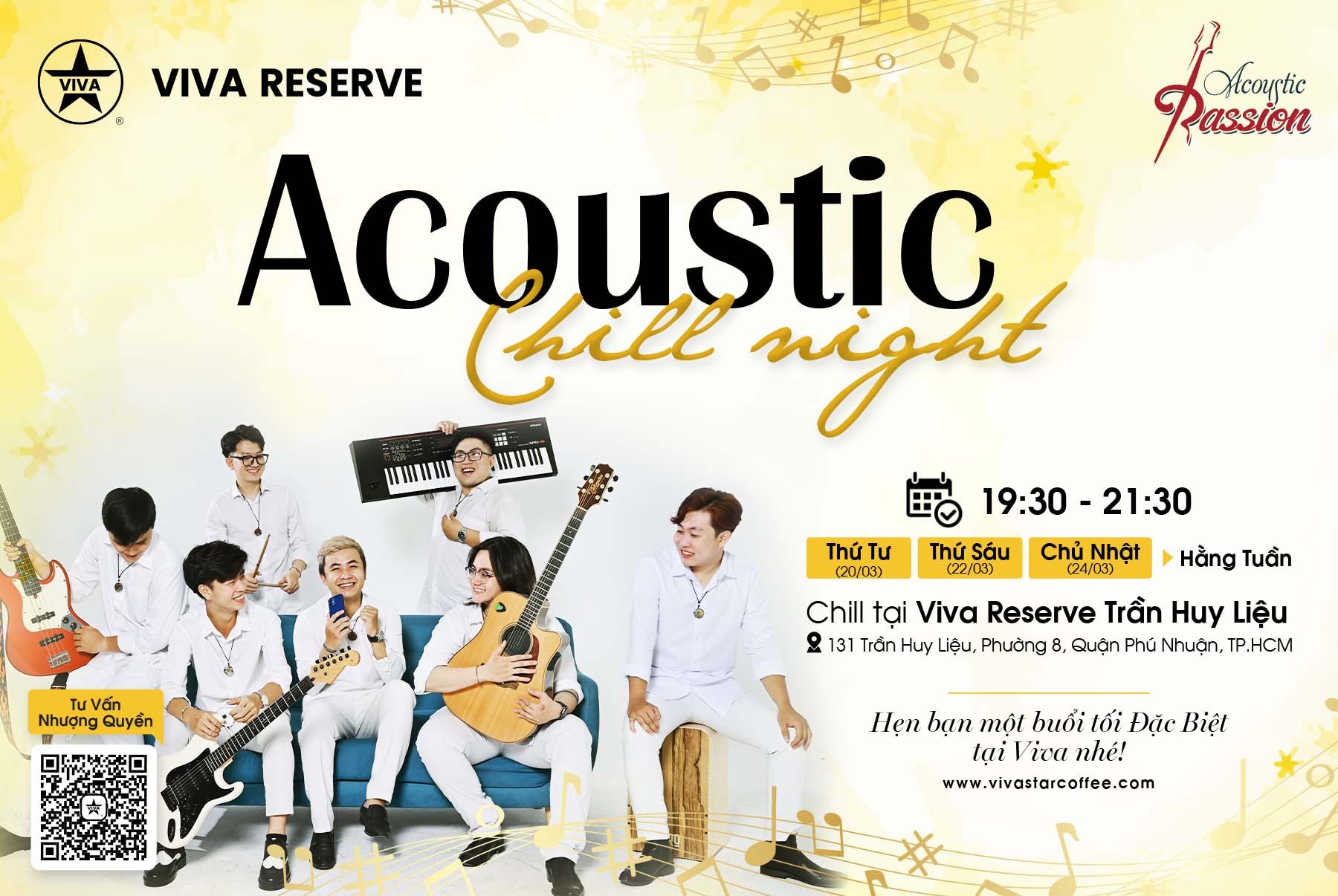 You are currently viewing ĐÊM NHẠC ACOUSTIC CHILL NIGHT TẠI VIVA RESERVE TRẦN HUY LIỆU